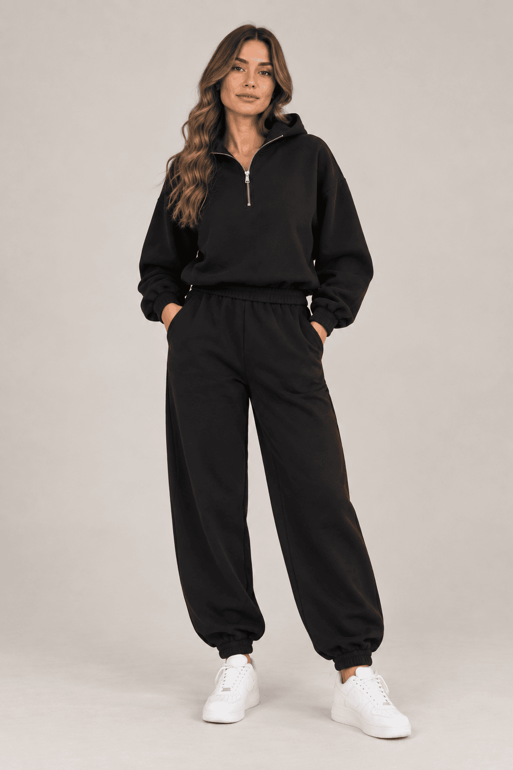 Compleu MASHERY Quarter Zip – Black 🖤
