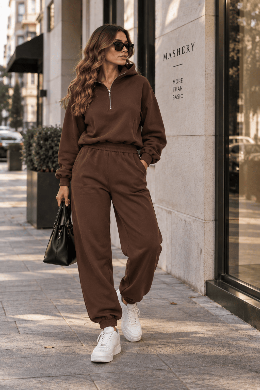 Compleu MASHERY Quarter Zip – Chocolate Brown 🤎