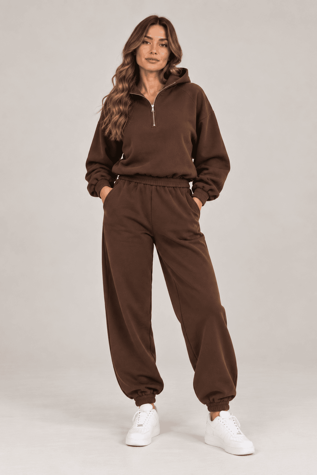 Compleu MASHERY Quarter Zip – Chocolate Brown 🤎