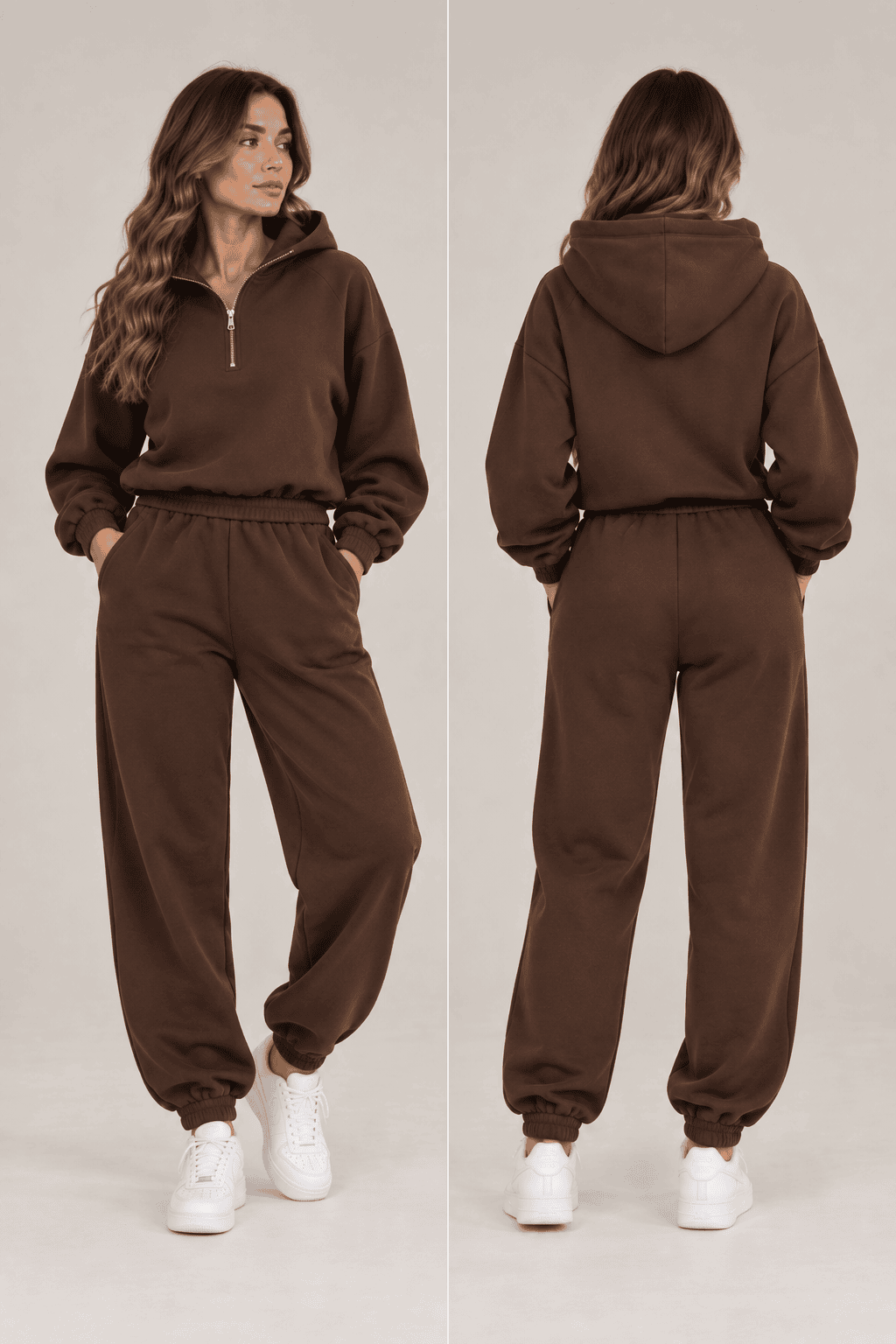 Compleu MASHERY Quarter Zip – Chocolate Brown 🤎
