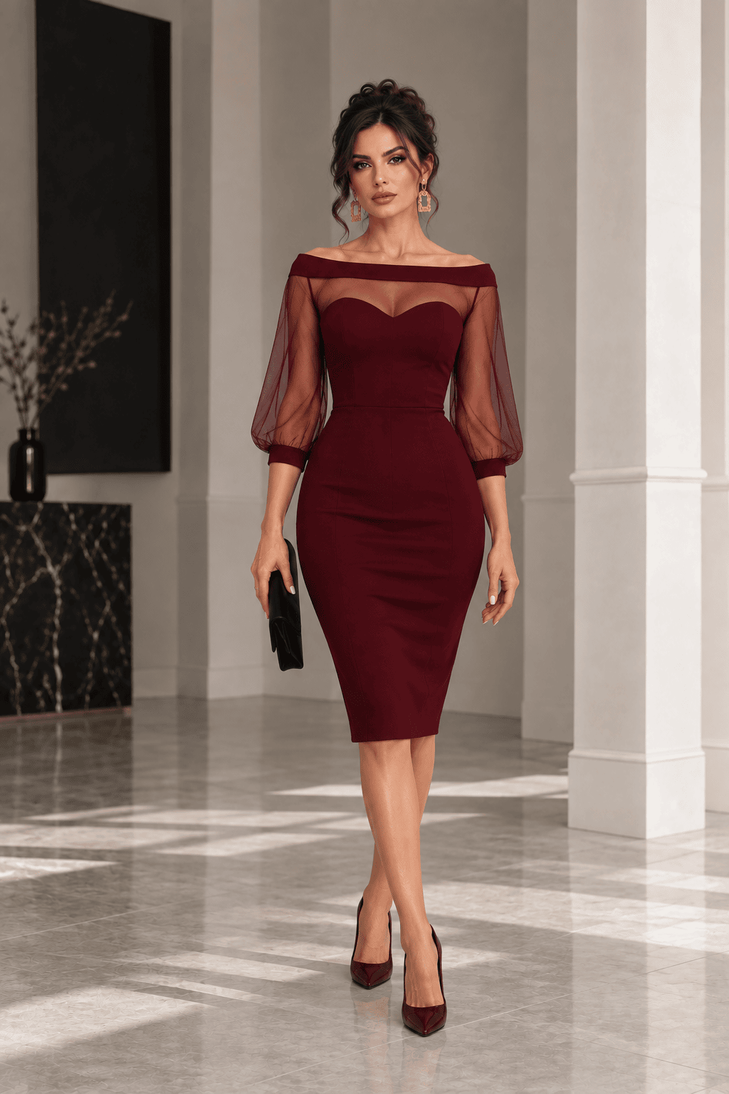 Rochia BODYCON - Bordo