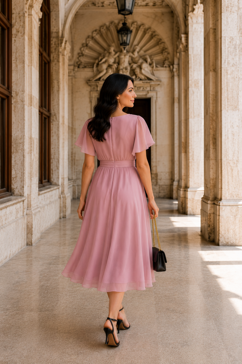 Rochie Serena Roz Prafuit