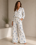 Set Muselină Blue Blossom Pantalon Lung